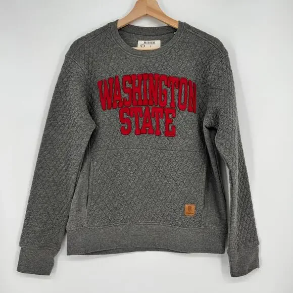Pressbox Washington State University Quilted Sweatshirt Cougars Women Medium WSU - Picture 1 of 8